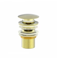 Донный клапан для раковины с переливом 1 1/4 WONZON & WOGHAND, Брашированное золото (WW-88SS01-BG)