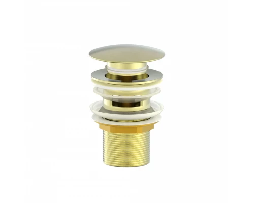 Донный клапан для раковины с переливом 1 1/4 WONZON & WOGHAND, Брашированное золото (WW-88SS01-BG)