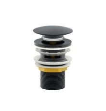 Донный клапан для раковины с переливом 1 1/4 WONZON & WOGHAND, Темный графит (WW-88SS01-BGM)