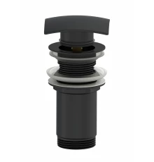 Донный клапан для раковины с переливом 1 1/4 WONZON & WOGHAND, Черный матовый (WW-88SS08-MB)