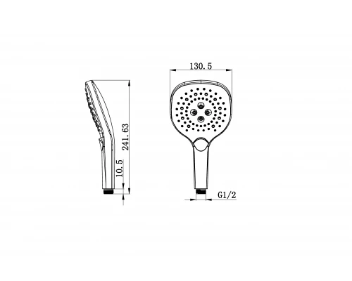 Душевая лейка WONZON & WOGHAND, Темное золото (WW-981358-DG)