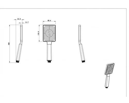 Душевая лейка WONZON & WOGHAND, Хром (WW-981353-CR)