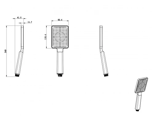 Душевая лейка WONZON & WOGHAND, Хром (WW-981353-CR)