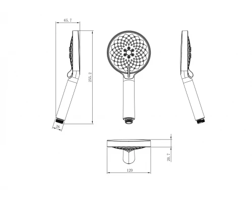 Душевая лейка WONZON & WOGHAND, Хром (WW-981361-CR)