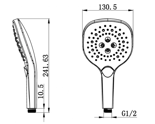 Душевая лейка WONZON & WOGHAND, Черный матовый (WW-981358-MB)