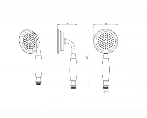 Лейка для душа WONZON & WOGHAND, Темный графит (WW-88SC07-BGM)