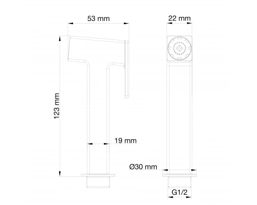 Лейка для гигиенического душа WONZON & WOGHAND, Брашированное золото (WW-88PQ02-BG)