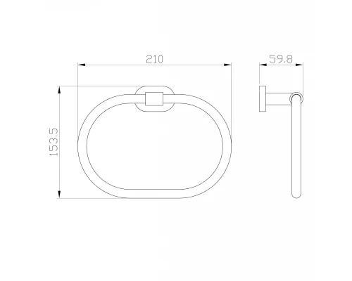 Кольцо для полотенец WONZON & WOGHAND FIRST, Хром (WW-8423)
