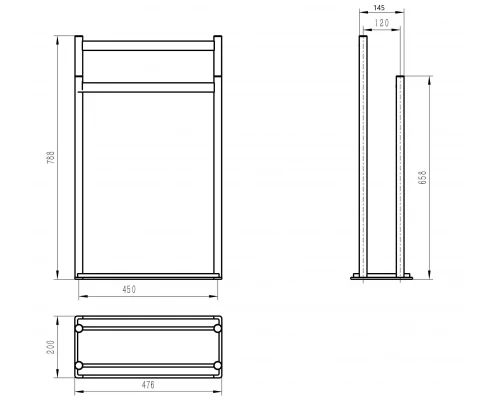 Стойка для полотенец WONZON & WOGHAND, Темный графит (WW-V4901-GM)