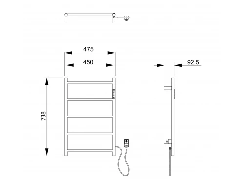 Полотенцесушитель электрический WONZON & WOGHAND BONN, Брашированный никель (WW-AL405-BR)
