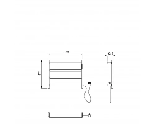 Полотенцесушитель электрический WONZON & WOGHAND ESSEN, Темный графит (WW-A404-GM)
