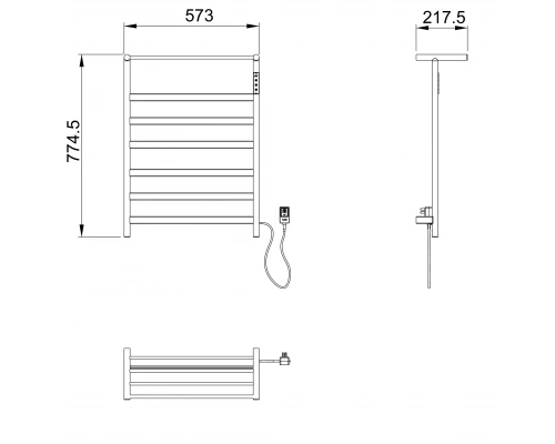 Полотенцесушитель электрический WONZON & WOGHAND ESSEN, Черный матовый (WW-A403-MB)