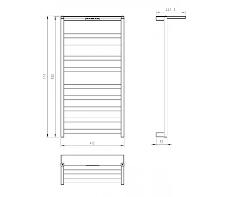 Полотенцесушитель электрический WONZON & WOGHAND FRANKFURT, Черный матовый (WW-1029-MB)