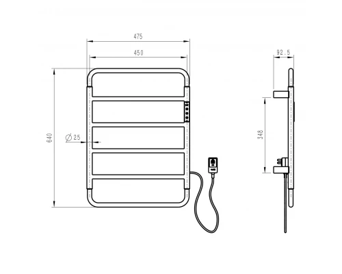 Полотенцесушитель электрический WONZON & WOGHAND WISMAR, Брашированное золото (WW-AL201-BG)