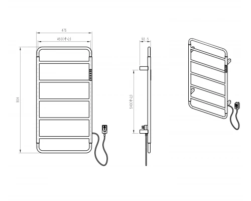 Полотенцесушитель электрический WONZON & WOGHAND WISMAR, Брашированное золото (WW-AL202-BG)