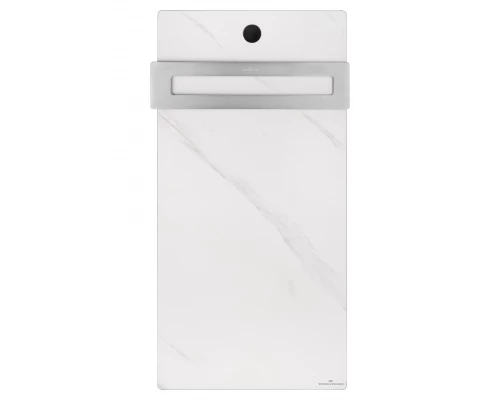 Полотенцесушитель электрический с каменной плитой Белый мрамор WONZON & WOGHAND STUTTGART, Брашированный никель (WW-A501-BR)