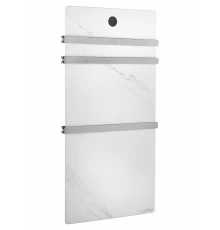 Полотенцесушитель электрический с каменной плитой Белый мрамор WONZON & WOGHAND STUTTGART, Брашированный никель (WW-A503-BR)