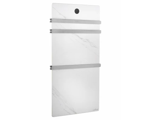 Полотенцесушитель электрический с каменной плитой Белый мрамор WONZON & WOGHAND STUTTGART, Брашированный никель (WW-A503-BR)
