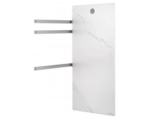 Полотенцесушитель электрический с каменной плитой Белый мрамор WONZON & WOGHAND STUTTGART, Брашированный никель (WW-A503-BR)