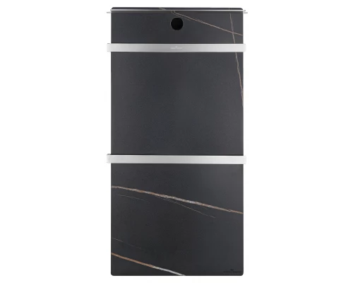 Полотенцесушитель электрический с каменной плитой Черный мрамор WONZON & WOGHAND STUTTGART, Брашированный никель (WW-A504-BR)