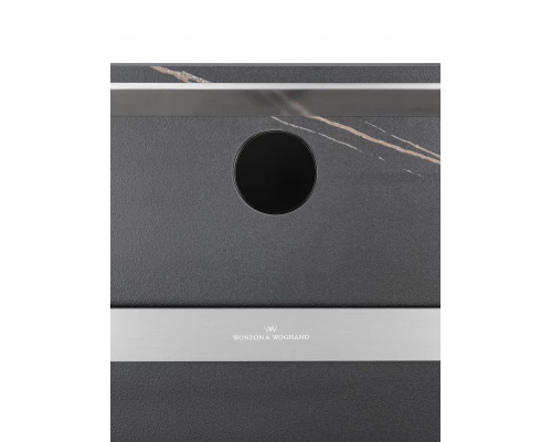 Полотенцесушитель электрический с каменной плитой Черный мрамор WONZON & WOGHAND STUTTGART, Брашированный никель (WW-A504-BR)