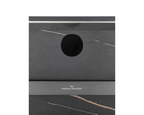 Полотенцесушитель электрический с каменной плитой Черный мрамор WONZON & WOGHAND STUTTGART, Темный графит (WW-A504-GM)