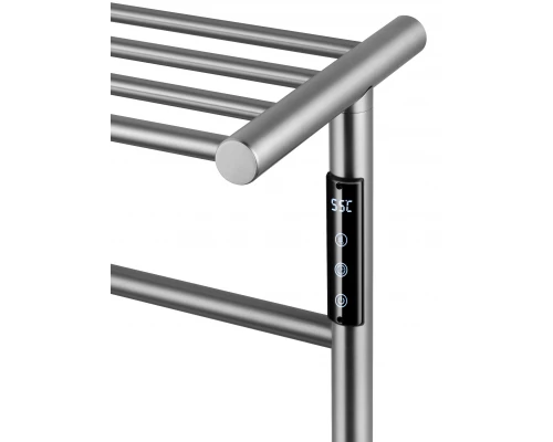 Полотенцесушитель электрический с полкой WONZON & WOGHAND BONN, Брашированный никель (WW-AL402-BR)