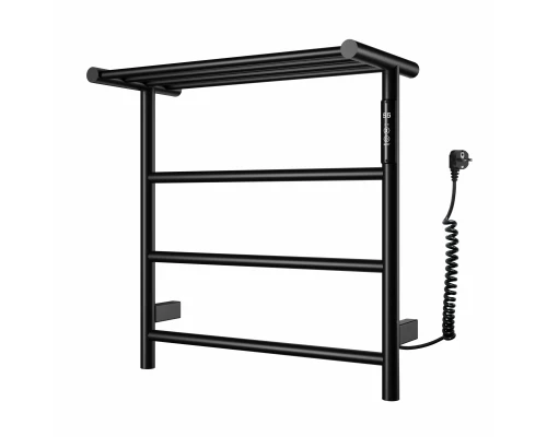 Полотенцесушитель электрический с полкой WONZON & WOGHAND BONN, Черный матовый (WW-AL402-MB)