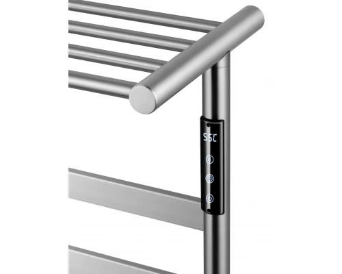 Полотенцесушитель электрический с полкой WONZON & WOGHAND ESSEN, Брашированный никель (WW-A402-BR)