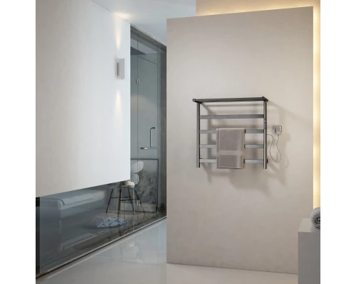 Полотенцесушитель электрический с полкой WONZON & WOGHAND ESSEN, Темный графит (WW-A402-GM)