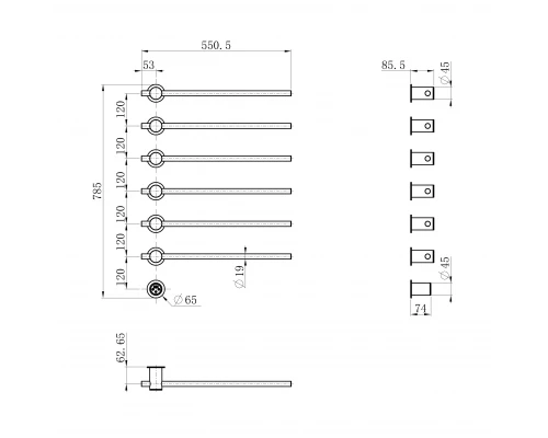 Полотенцесушитель электрический встраиваемый WONZON & WOGHAND BADEN, Брашированный никель (WW-AL366-BR)