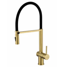 Смеситель для кухни с гибким изливом WONZON & WOGHAND, Брашированное золото (WW-88438003-BG)