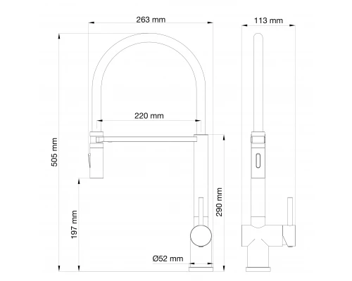 Смеситель для кухни с гибким изливом WONZON & WOGHAND, Брашированное золото (WW-88438003-BG)