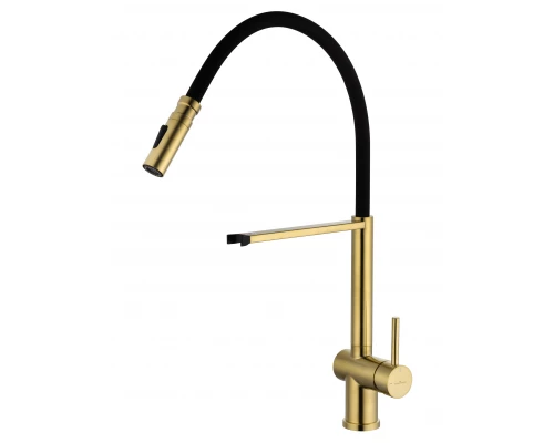 Смеситель для кухни с гибким изливом WONZON & WOGHAND, Брашированное золото (WW-88438003-BG)