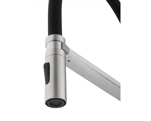 Смеситель для кухни с гибким изливом WONZON & WOGHAND, Брашированный никель (WW-88438003-BN)