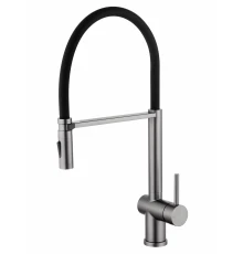 Смеситель для кухни с гибким изливом WONZON & WOGHAND, Темный графит (WW-88438003-BGM)