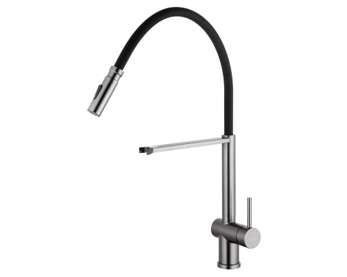 Смеситель для кухни с гибким изливом WONZON & WOGHAND, Темный графит (WW-88438003-BGM)