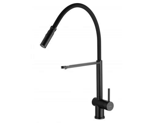 Смеситель для кухни с гибким изливом WONZON & WOGHAND, Черный матовый (WW-88438003-MB)