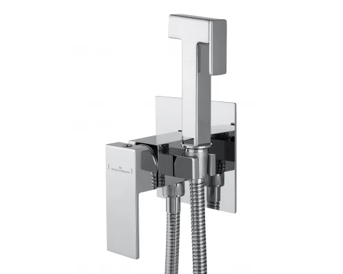 Смеситель с гигиеническим душем встраиваемый WONZON & WOGHAND CUBE, Хром (WW-88829016-CR)