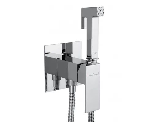Смеситель с гигиеническим душем встраиваемый WONZON & WOGHAND CUBE, Хром (WW-88829016-CR)
