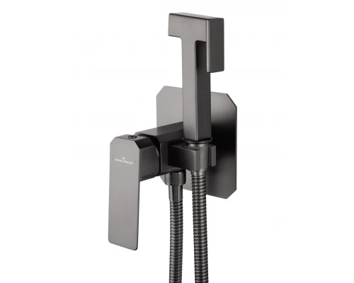 Смеситель с гигиеническим душем встраиваемый WONZON & WOGHAND DIAMOND, Темный графит (WW-88829011-BGM)