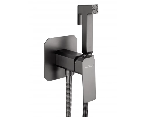 Смеситель с гигиеническим душем встраиваемый WONZON & WOGHAND DIAMOND, Темный графит (WW-88829011-BGM)