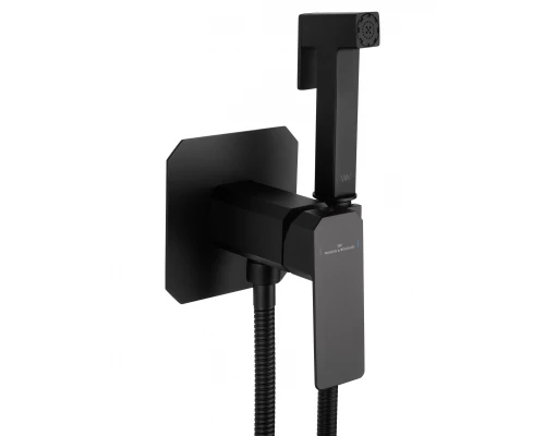 Смеситель с гигиеническим душем встраиваемый WONZON & WOGHAND DIAMOND, Черный матовый (WW-88829011-MB)