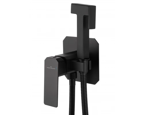 Смеситель с гигиеническим душем встраиваемый WONZON & WOGHAND DIAMOND, Черный матовый (WW-88829011-MB)