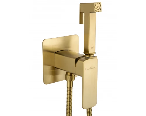 Смеситель с гигиеническим душем встраиваемый WONZON & WOGHAND EDGE, Брашированное золото (WW-88829003-BG)