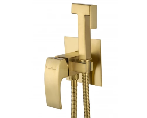 Смеситель с гигиеническим душем встраиваемый WONZON & WOGHAND FIT, Брашированное золото (WW-88829009-BG)