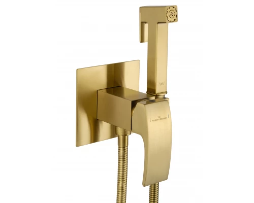 Смеситель с гигиеническим душем встраиваемый WONZON & WOGHAND FIT, Брашированное золото (WW-88829009-BG)