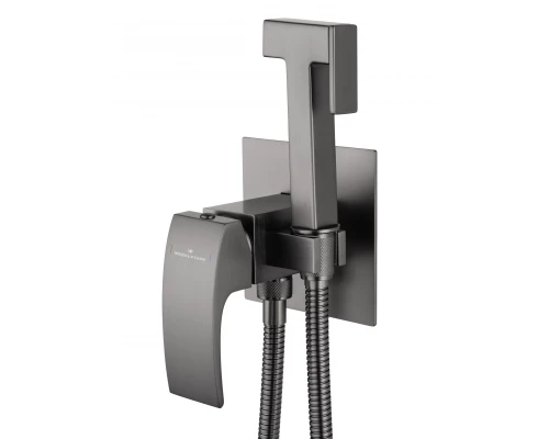 Смеситель с гигиеническим душем встраиваемый WONZON & WOGHAND FIT, Темный графит (WW-88829009-BGM)