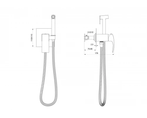 Смеситель с гигиеническим душем встраиваемый WONZON & WOGHAND FIT, Хром (WW-88829009-CR)