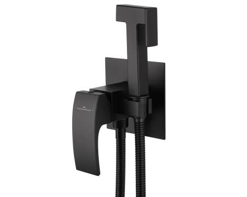 Смеситель с гигиеническим душем встраиваемый WONZON & WOGHAND FIT, Черный матовый (WW- 88829009-MB)